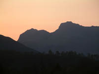Sunset over Langdale Pikes